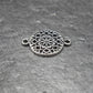 5 Verbinder Mandala, Blume, Blüte, antik silberfarben, 10864