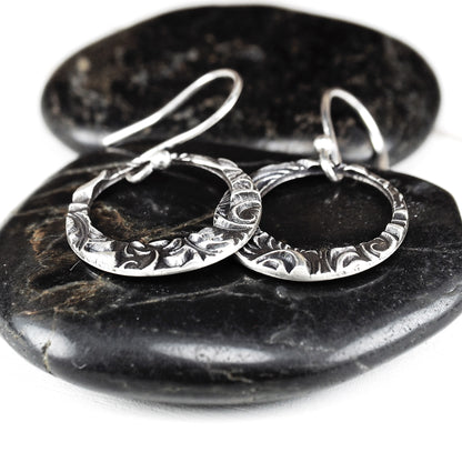 Ohrringe, Ohrhänger, floral, boho, recyceltes 925 Sterling Silber, 40116