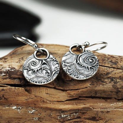 Ohrringe, Ohrhänger, floral, boho, recyceltes 925 Sterling Silber, 40118