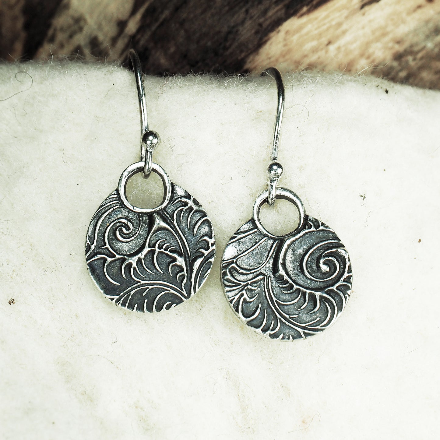 Ohrringe, Ohrhänger, floral, boho, recyceltes 925 Sterling Silber, 40118